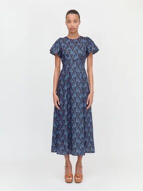 Hill House Navy Blue Floral Maxi Dress